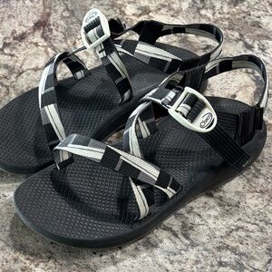 Chaco Black Sandals with Black and Gray Webbing